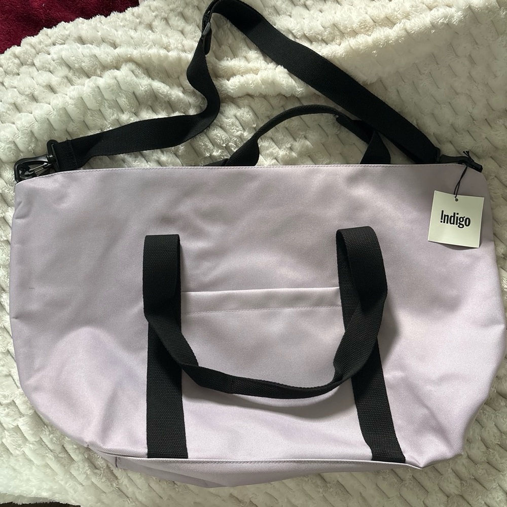 Indigo Lavender Tote with Black Straps